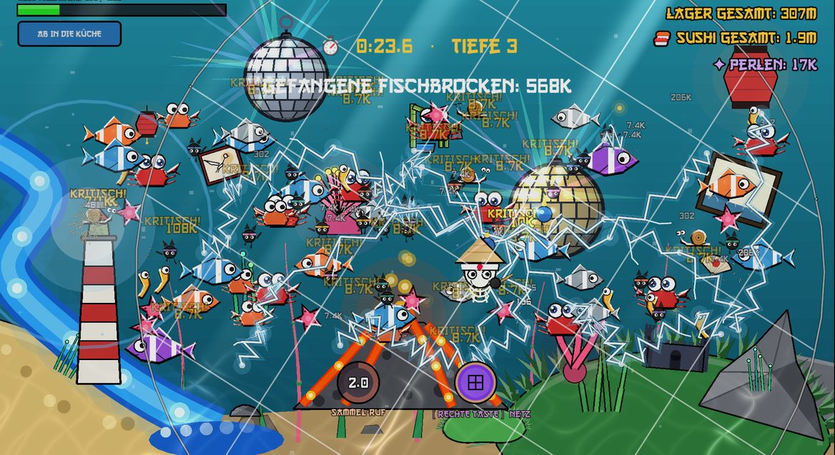 Time-Rush in Tiefe 3 mit Discokugeln